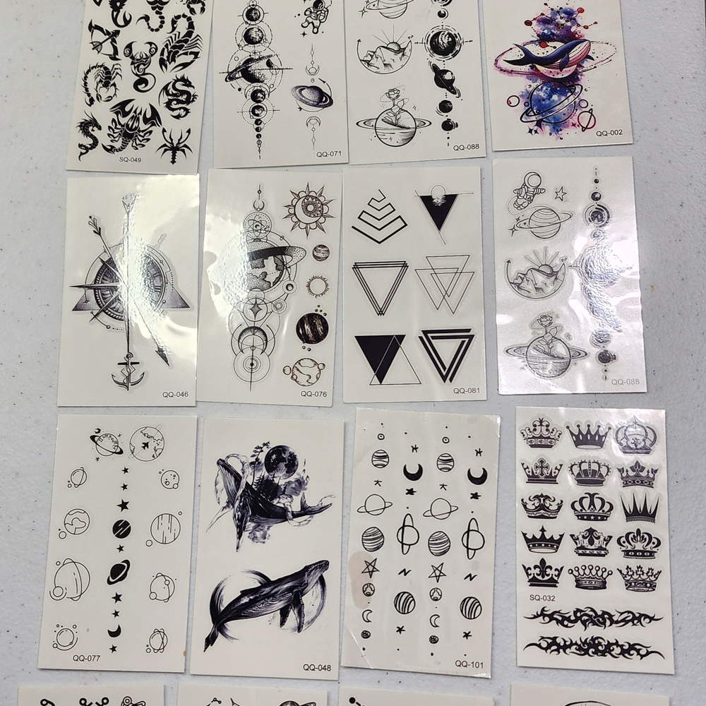 20 Pk Assorted Temporary Tattoo Sheets